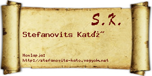 Stefanovits Kató névjegykártya